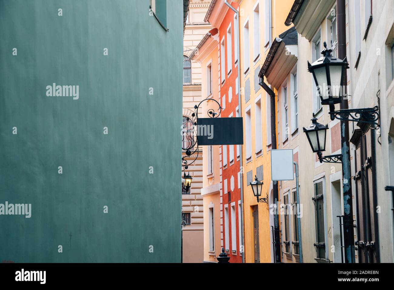 Bâtiments colorés de la vieille ville de Riga, Lettonie Banque D'Images