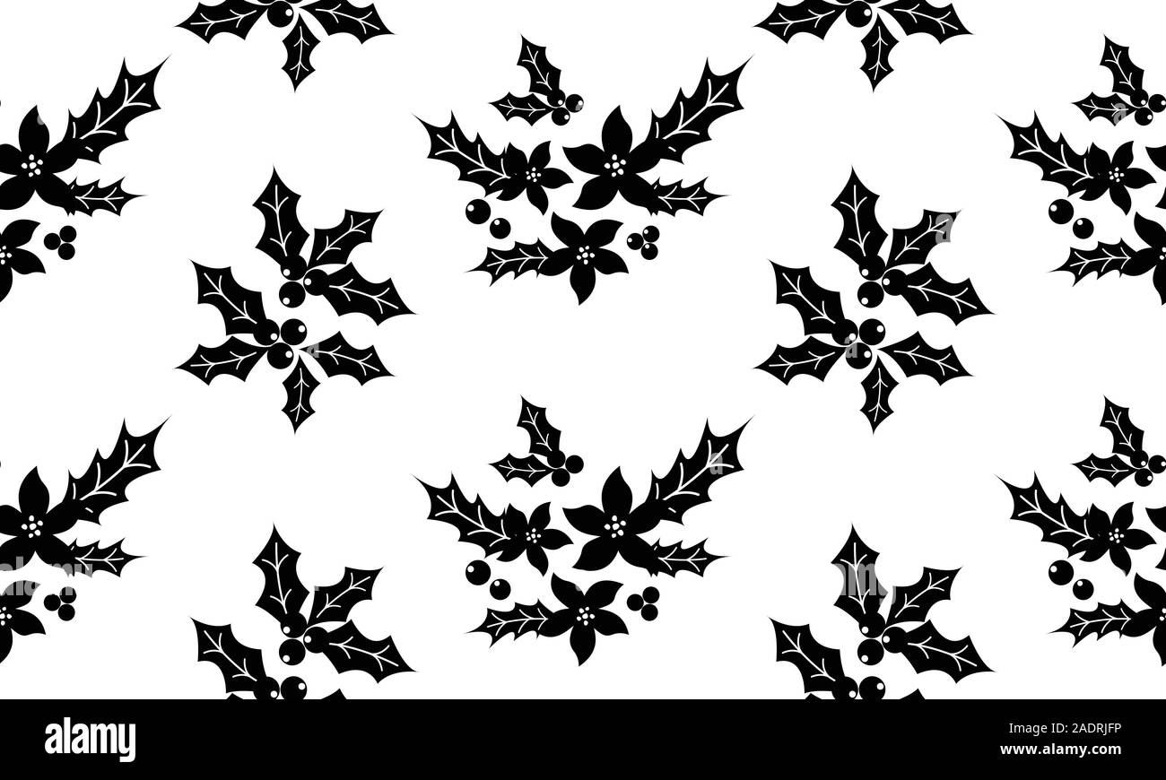 Motif floral de Noël parfait, texture fleur noire. Illustration de Vecteur