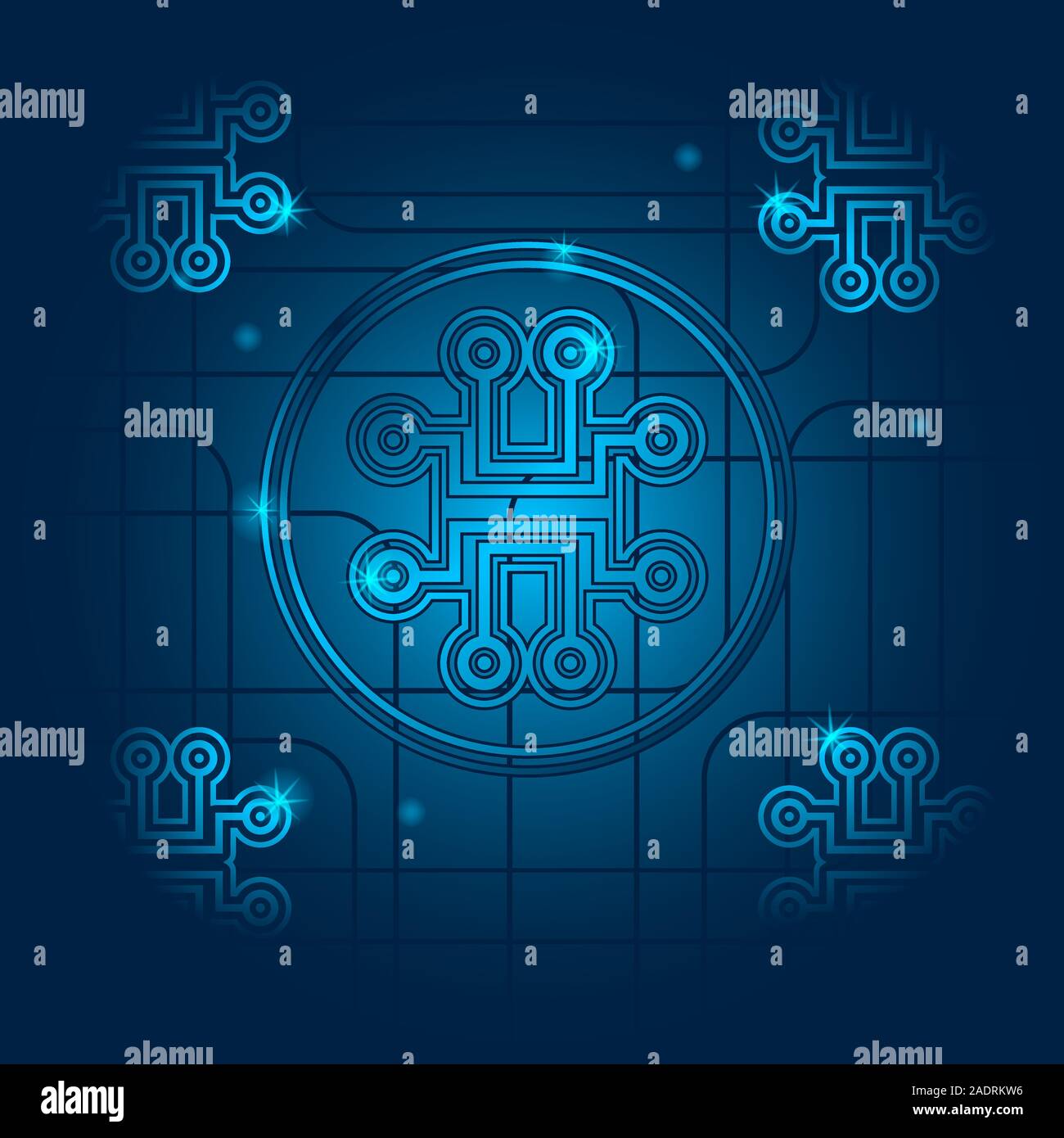 Lumière bleue résumé de circuit de la technologie Hi-tech, de l'ingénierie numérique, concept background Vector illustration Illustration de Vecteur