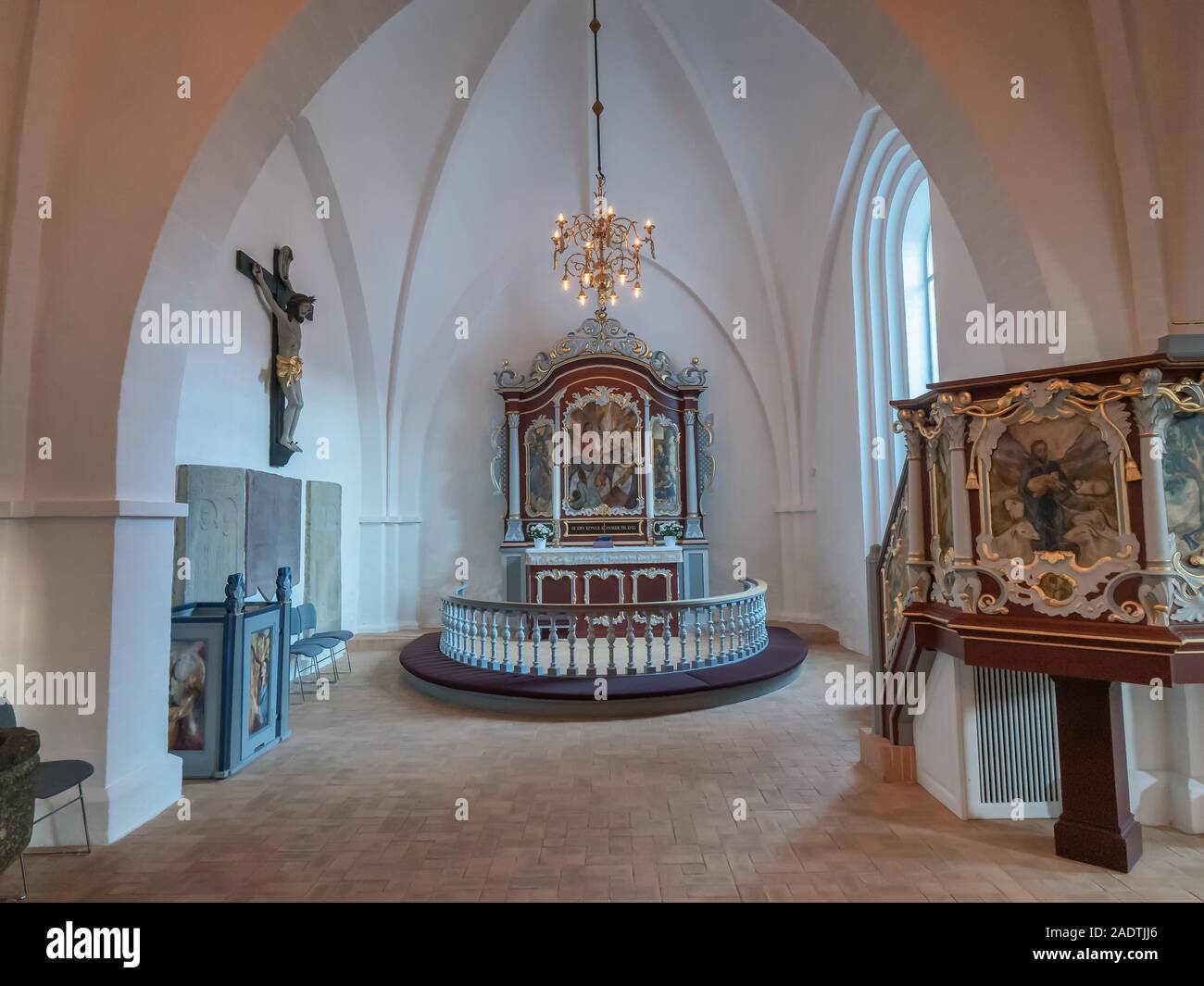 Église traditionnelle dans le centre de Lemvig, au Danemark Banque D'Images