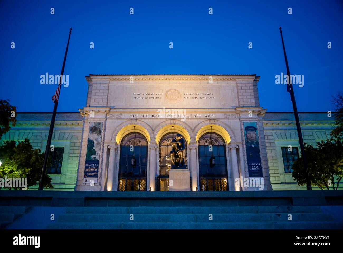 Façade principale du Detroit Institute of Arts, (DIA), l'une des plus grandes et des plus importantes collections d'art au United States, Detroit, Michigan, Banque D'Images