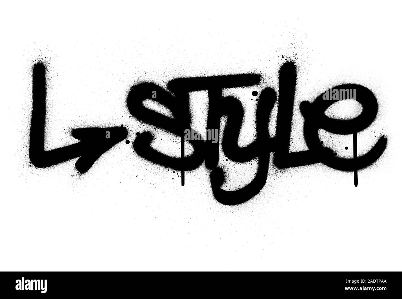 Style graffiti mot pulvérisé en noir sur wwhite Illustration de Vecteur