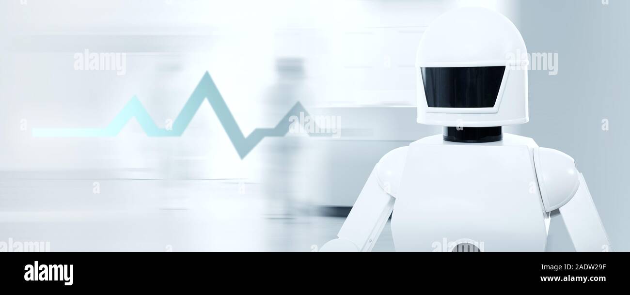 Robot de soins infirmiers dans un hôpital ou un chirurgien avec copyspace, concept service autonome robot prend en charge le travail des professionnels Banque D'Images