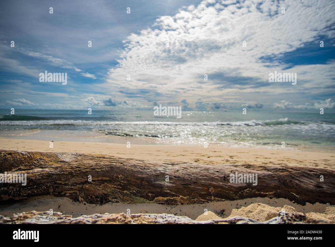 Belle plage mexicaine et étonnante ciel à Mer des Caraïbes Banque D'Images