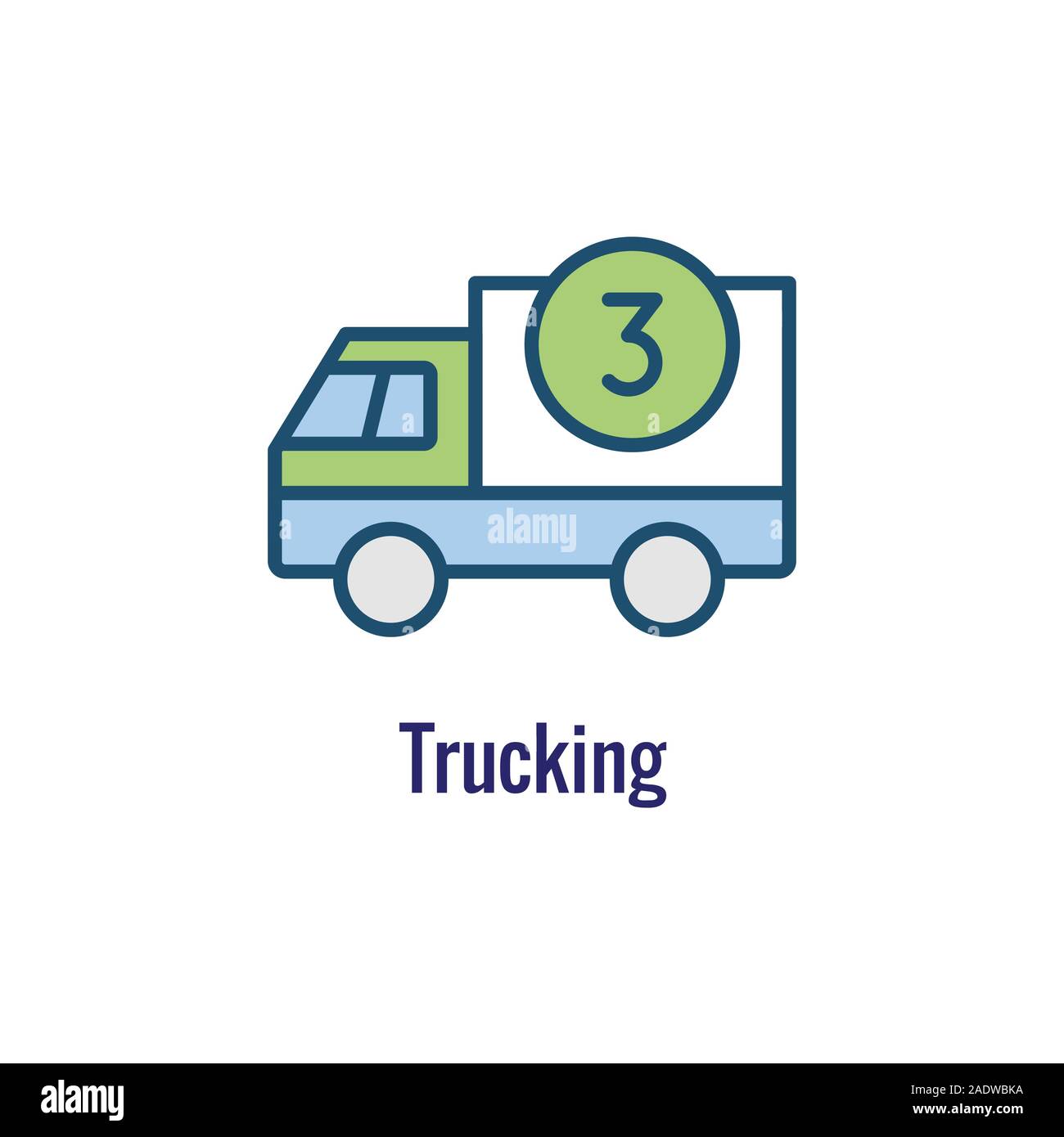 L'icône de la logistique w chariot et le nombre 3 Illustration de Vecteur