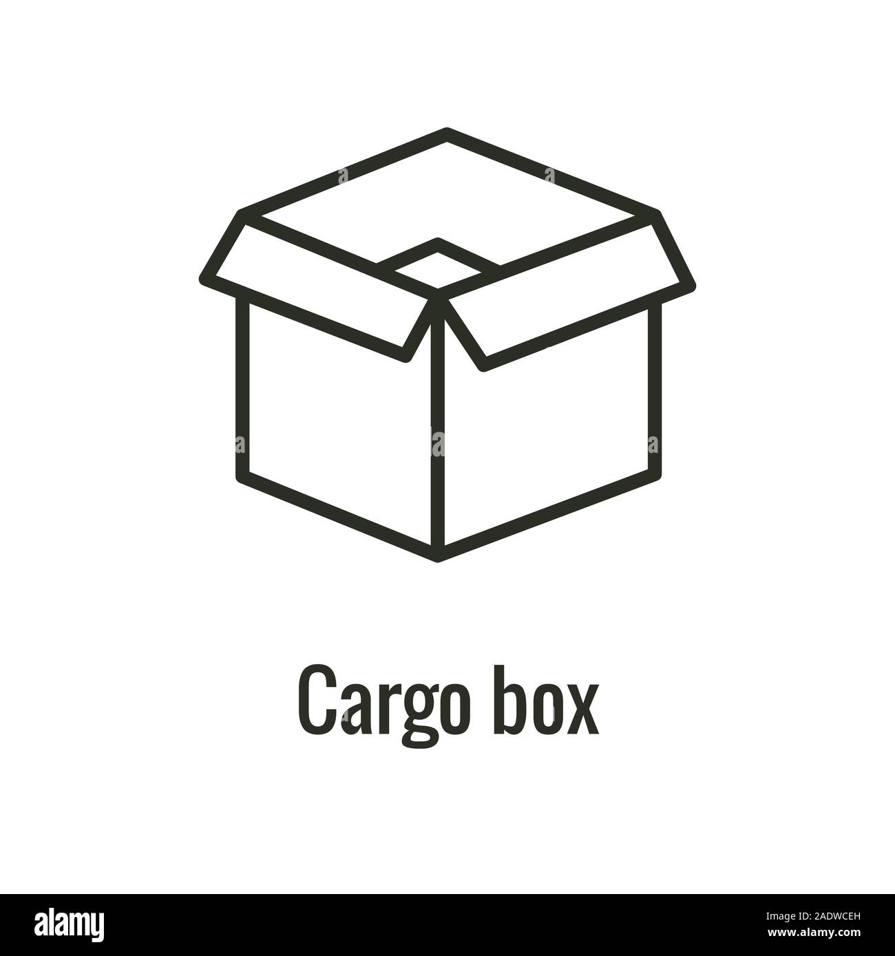 L'icône de la logistique w Ouvrir boîte d'expédition et les côtés pliés Illustration de Vecteur