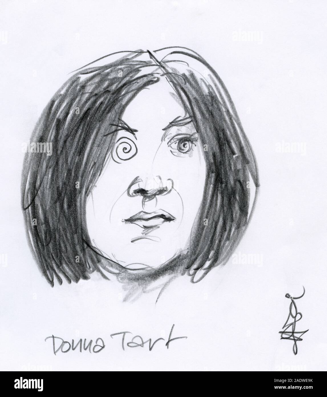 Dessin au crayon de Donna Tart Banque D'Images