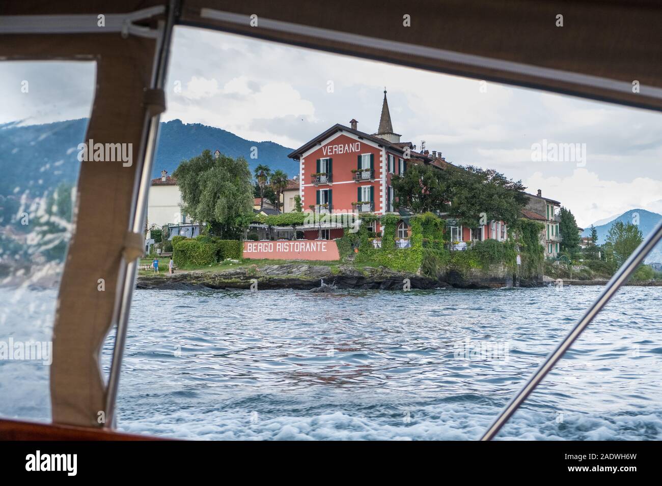 L'Italie, la Lombardie, le Lac Majeur : aperçu de Isola Superiore ou Isola dei Pescatori (île) sens Fishermen's Banque D'Images