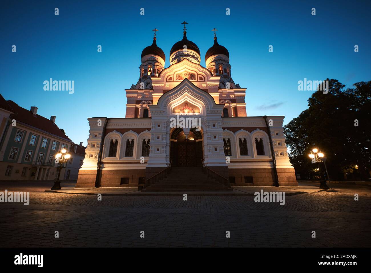 La cathédrale Alexandre Nevski, l'Église orthodoxe russe situé dans la vieille ville de Tallinn, Estonie Banque D'Images