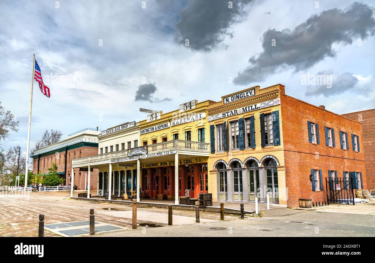 Vieux Quartier historique de Sacramento en Californie Banque D'Images