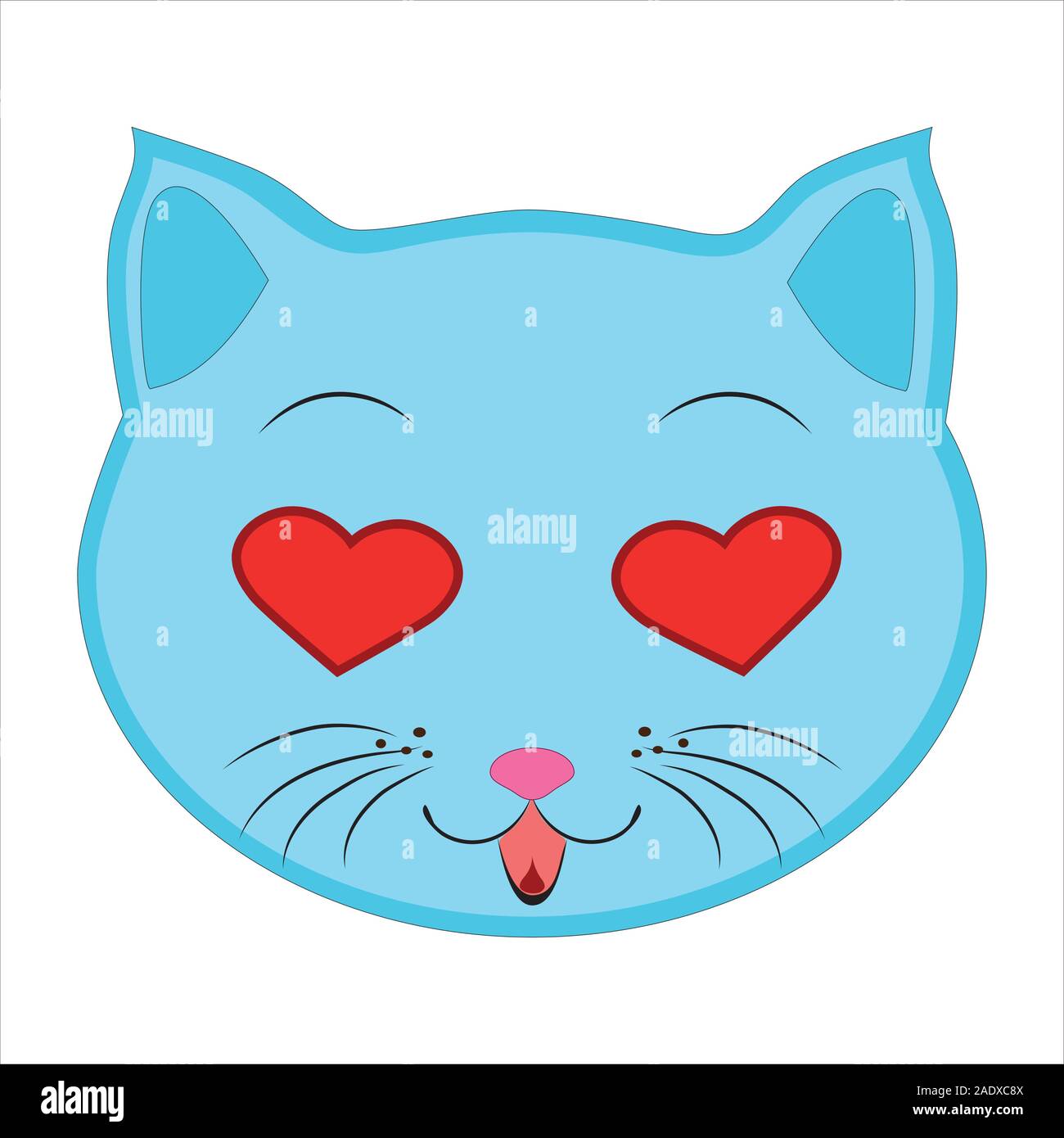 Dessin Plat D Un Chat Un Emoji Signes Et Symboles De L Icone Des Yeux Du Coeur Vecteur Image Vectorielle Stock Alamy