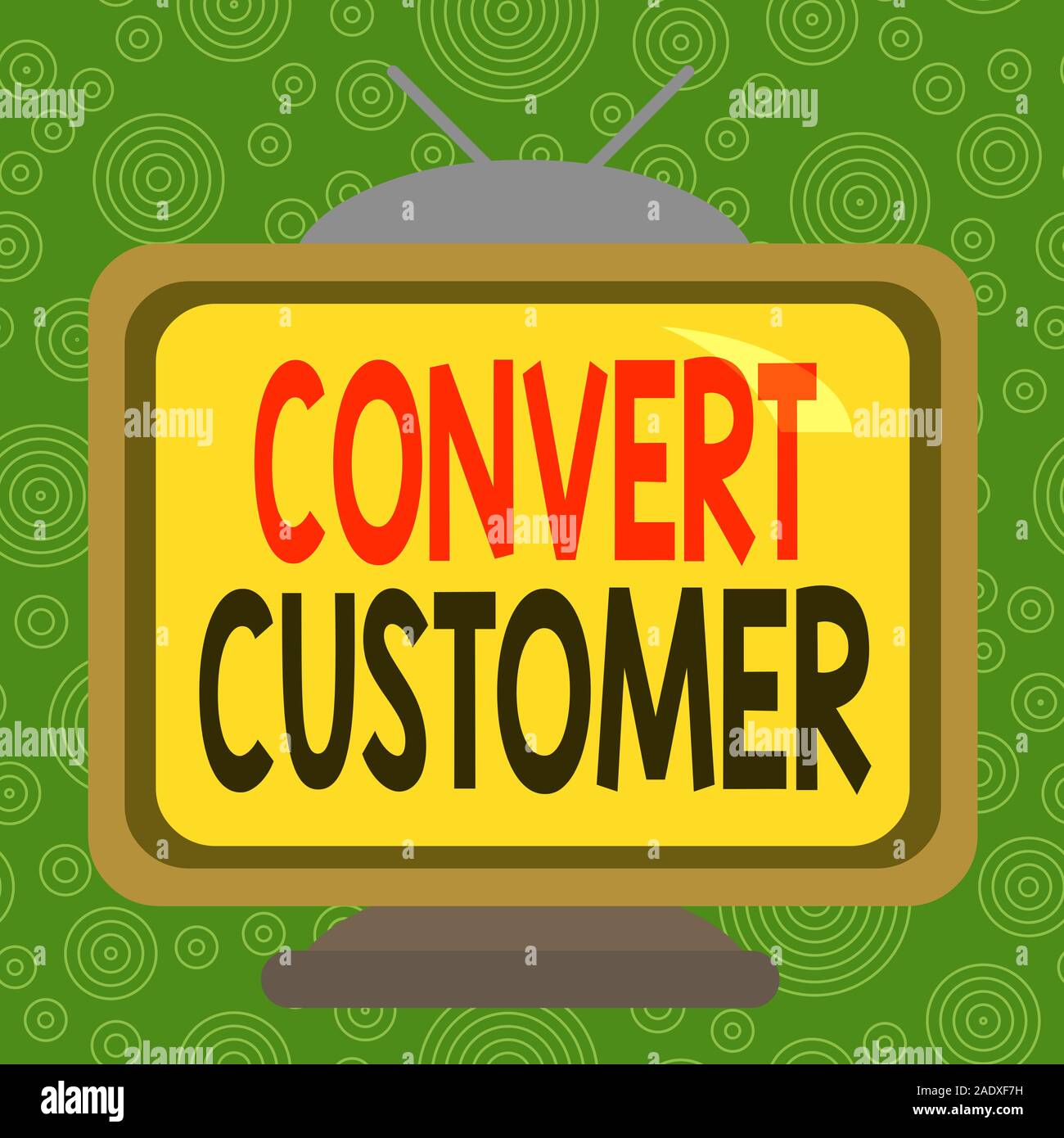 La main conceptuel montrant Convertir Client. Sens Concept le pourcentage de visiteurs qui prennent l'action souhaitée rectangle carré carto unreal Banque D'Images