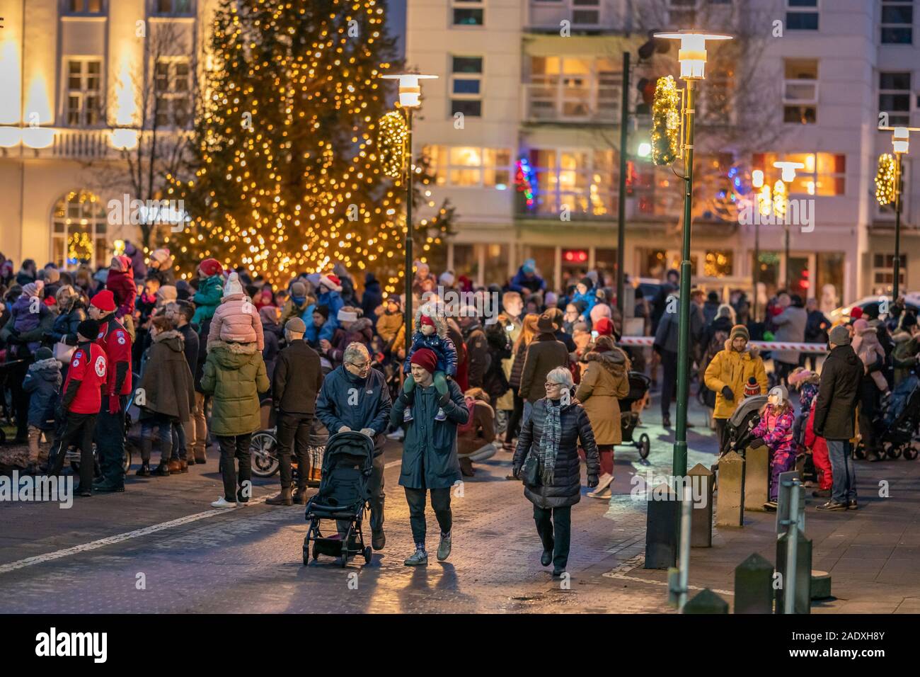 Le temps de Noël, Reykajvik, Islande Banque D'Images