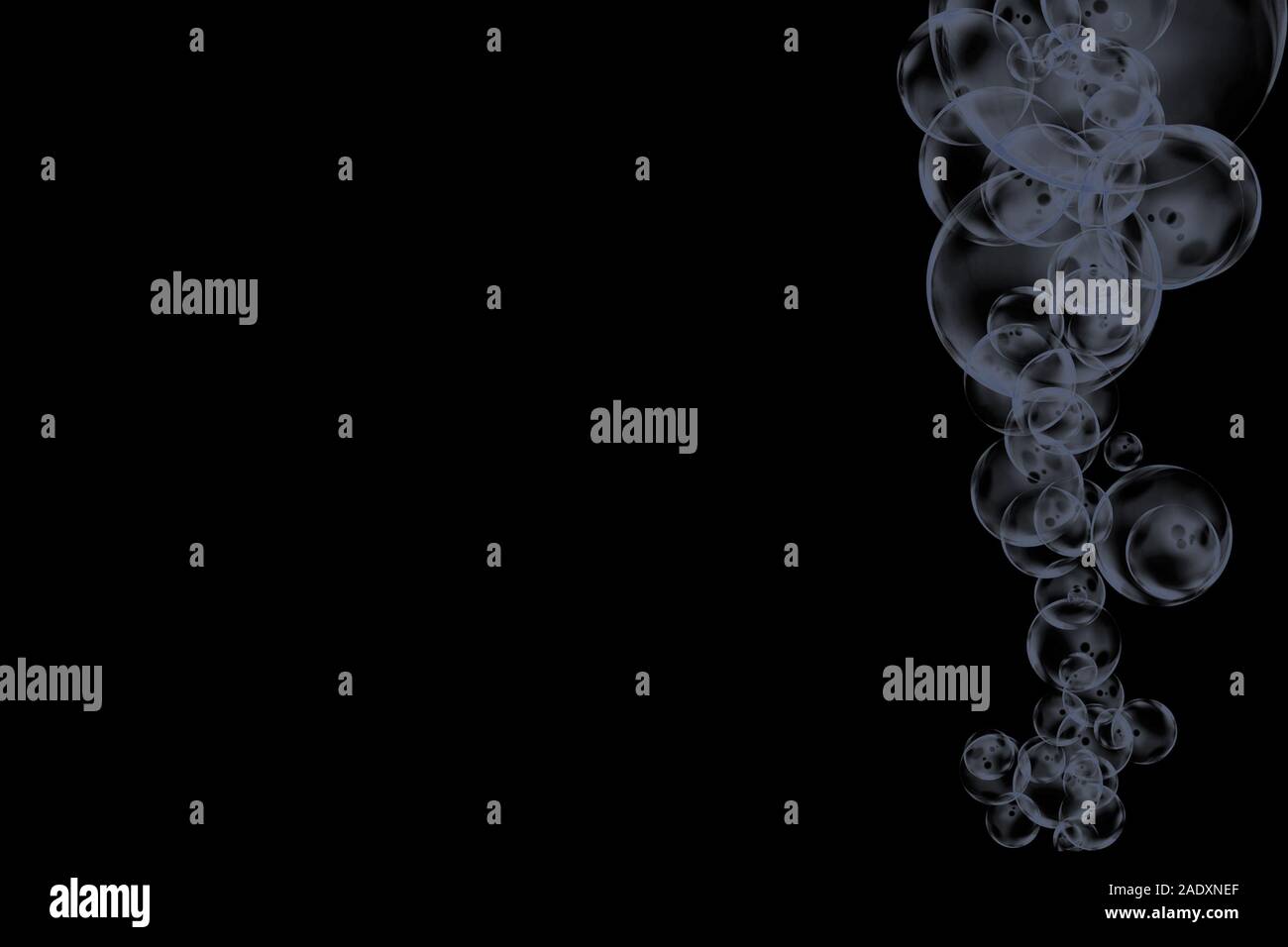 Motif bulles sur le fond noir Banque D'Images