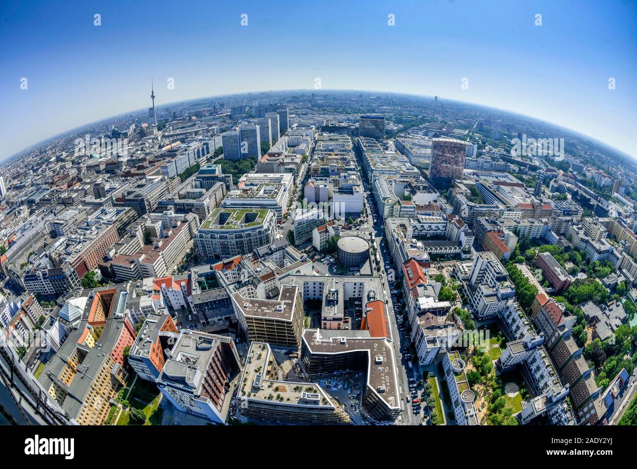 Stadtpanorama, Leipziger Straße, Zimmerstraße, Checkpoint Charlie, Mitte, Berlin, Deutschland Banque D'Images