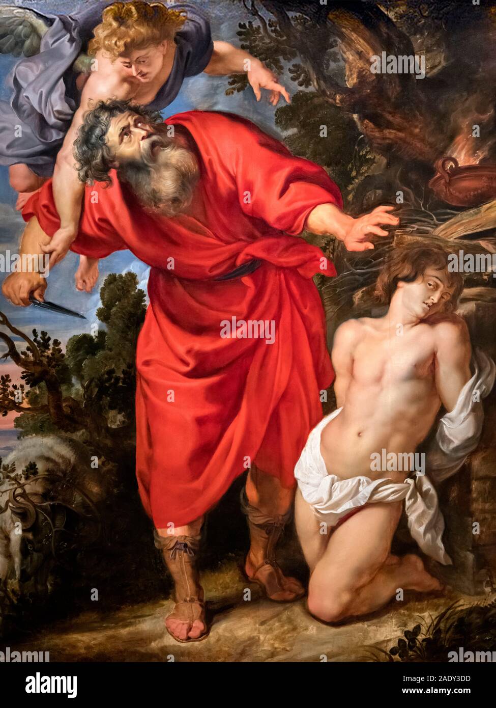 Le sacrifice d'Isaac par Peter Paul Rubens (1577-1640), huile sur toile, c.1612/13 Banque D'Images