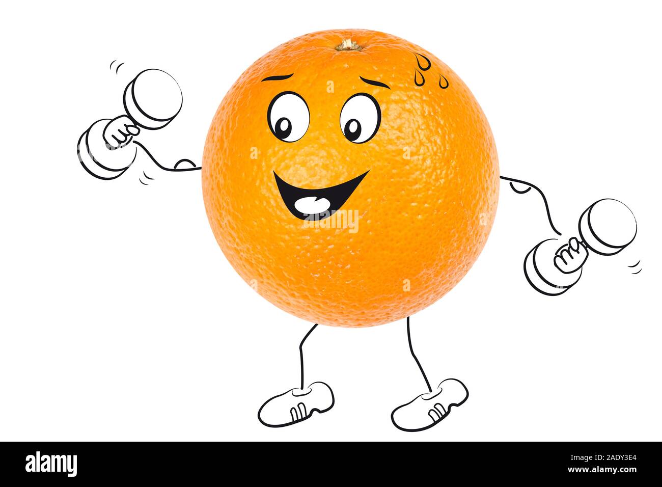 Orange avec des personnages de dessins animés Banque D'Images