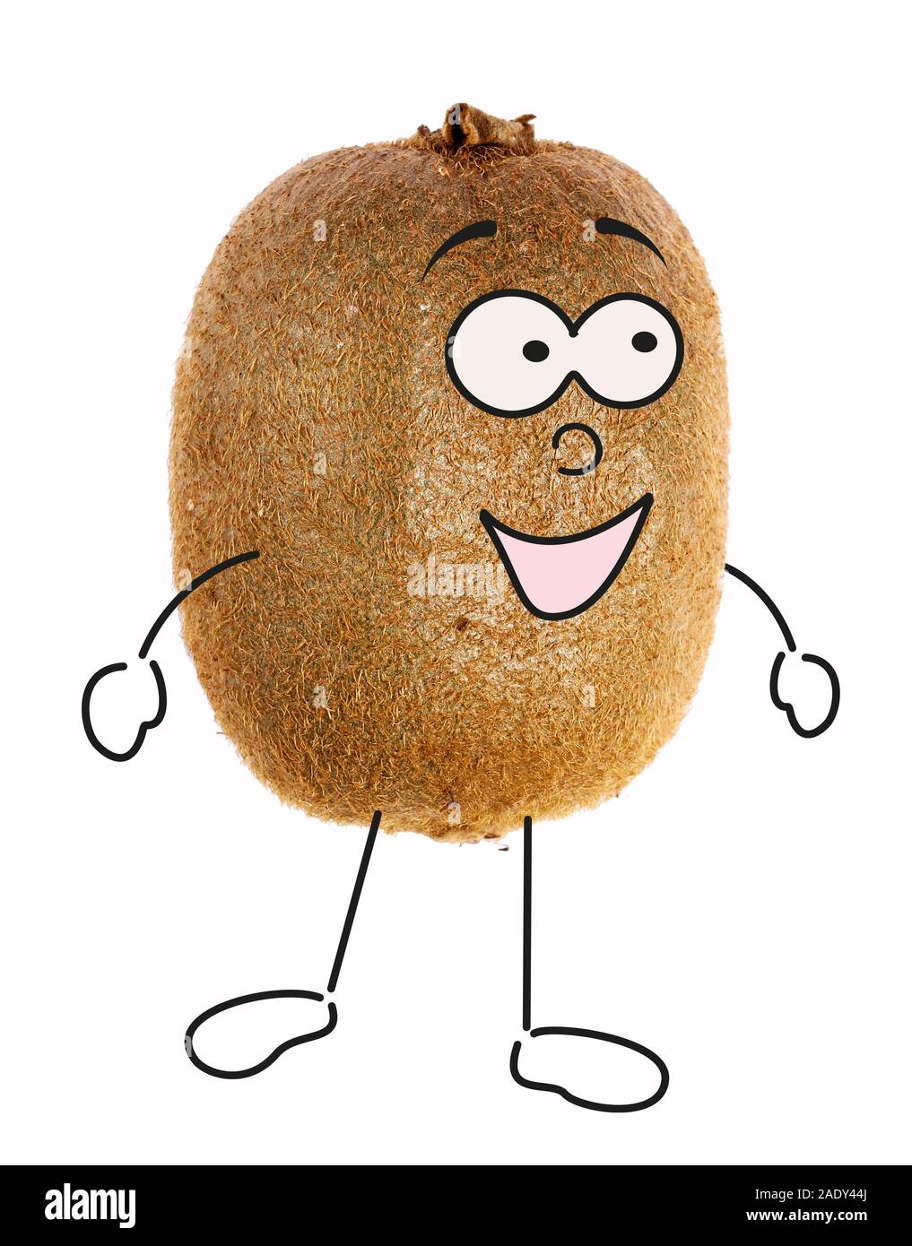 Les fruits, ici un kiwi comme une bande dessinée Banque D'Images