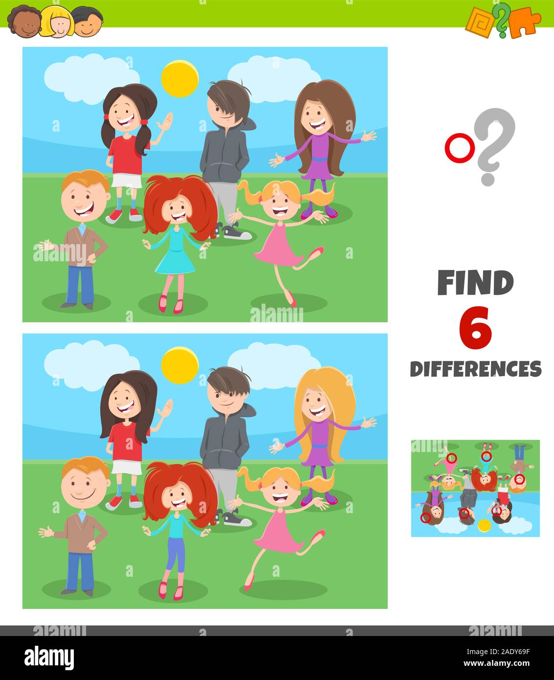 Cartoon Illustration de trouver les différences entre les images jeu ...