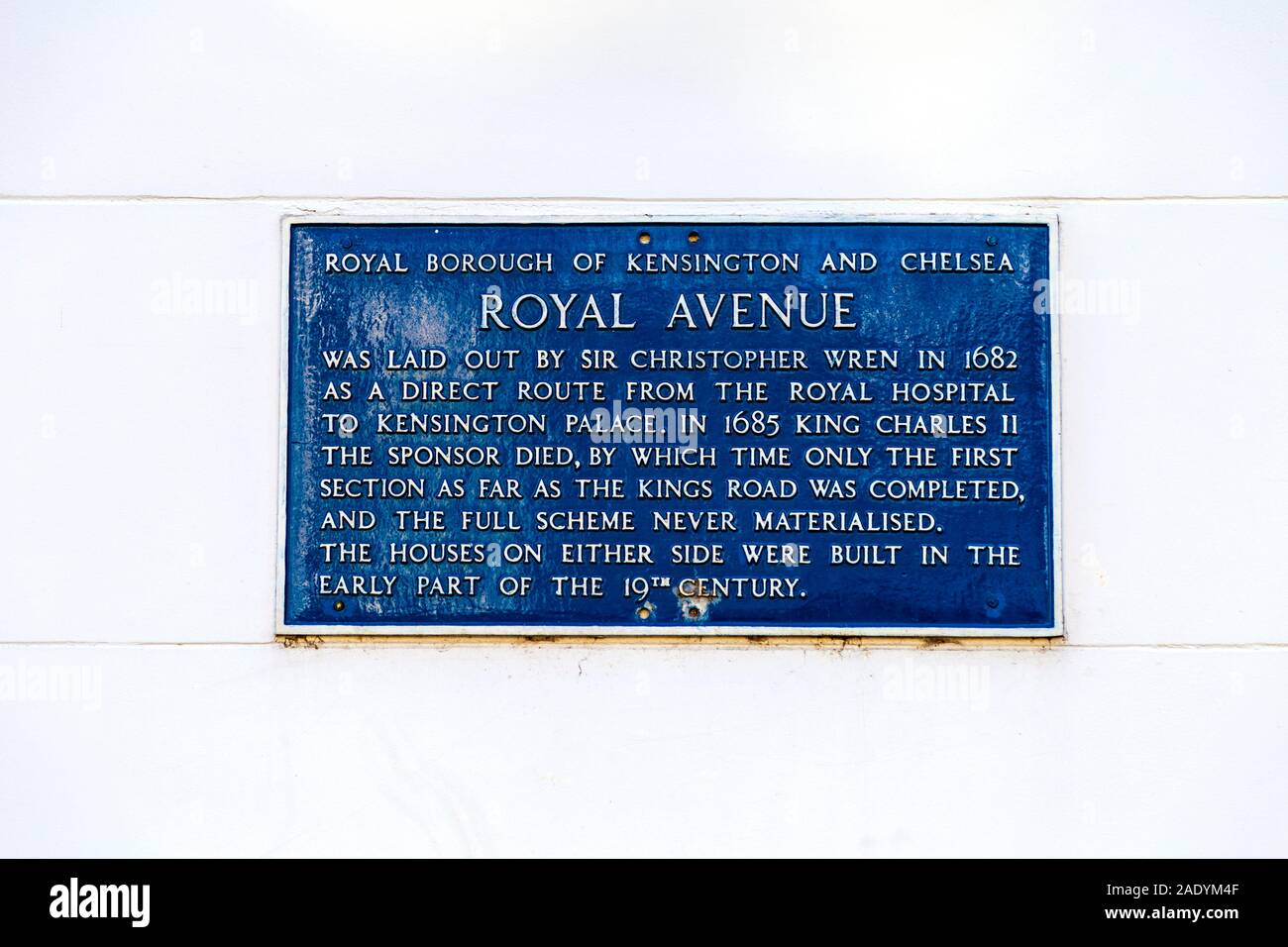 Pour la plaque bleu Royal Avenue, London, UK Banque D'Images