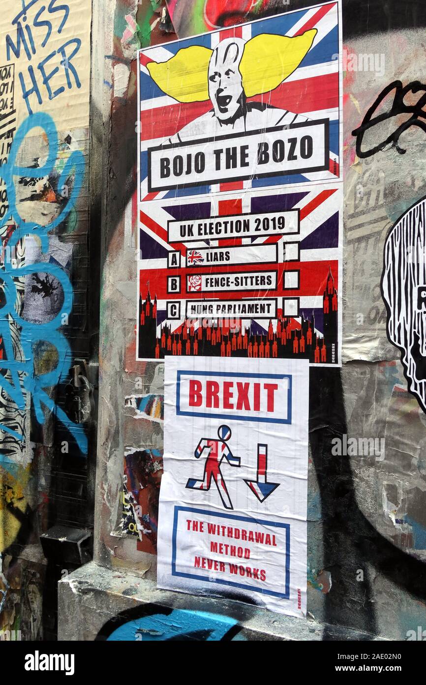 Bojo The Bozo,UK Election déc 2019,Brexit,menteurs,la méthode de retrait ne fonctionne jamais Banque D'Images