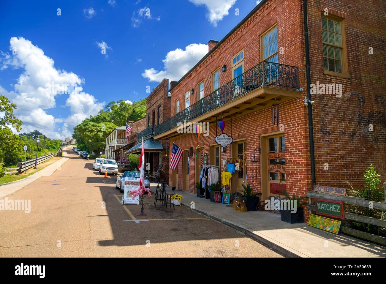 La zone commerçante de Natchez touristique située à l'extrémité sud de la Natchez Trace est la plus ancienne ville sur le fleuve Mississippi et le destinataire de la pré Banque D'Images