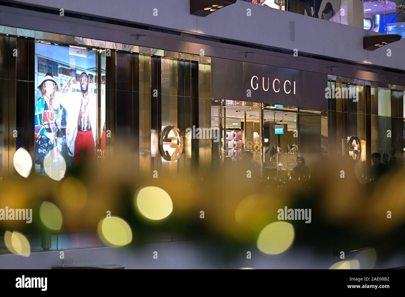 Un magasin Gucci à Marina Bay Sands Mall, Singapour SIN Banque D'Images