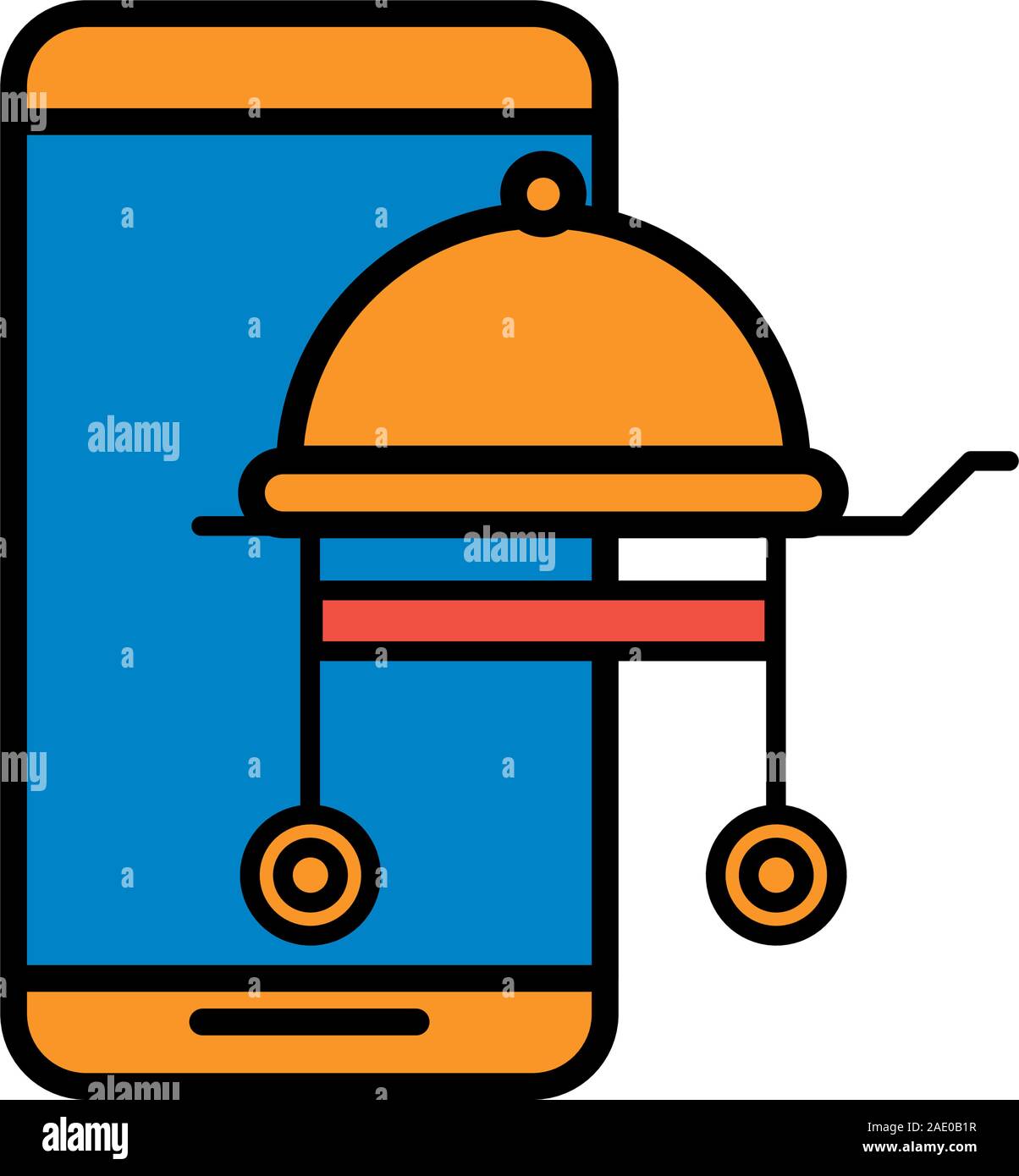 Smartphone avec grill Illustration de Vecteur