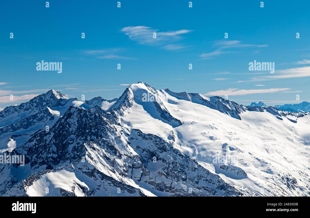 En hiver, le glacier de Hintertux, Tyrol, Autriche Banque D'Images
