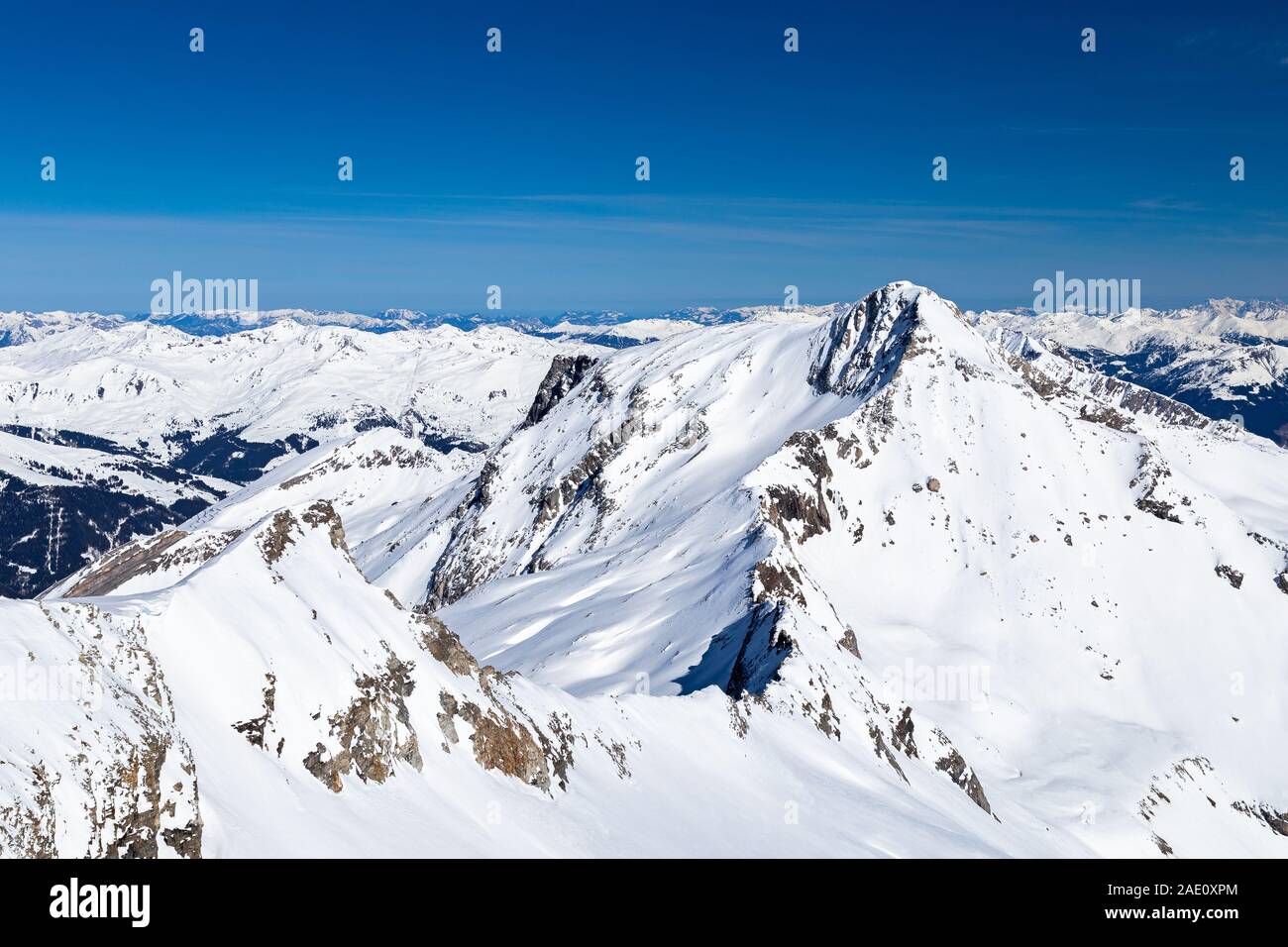 En hiver, le glacier de Hintertux, Tyrol, Autriche Banque D'Images