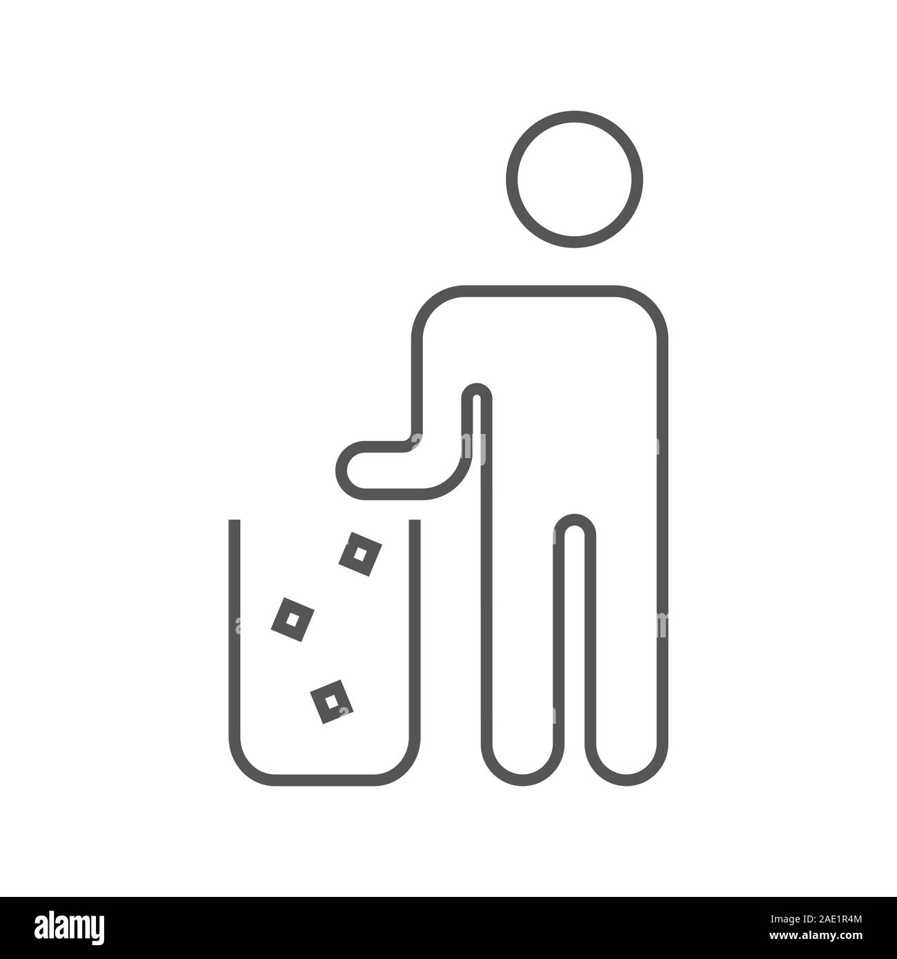 L'icône poubelle, le style simple. Simple illustration de l'icône de la ligne du vecteur poubelle pour la conception web isolé sur fond blanc. EPS 10 Illustration de Vecteur