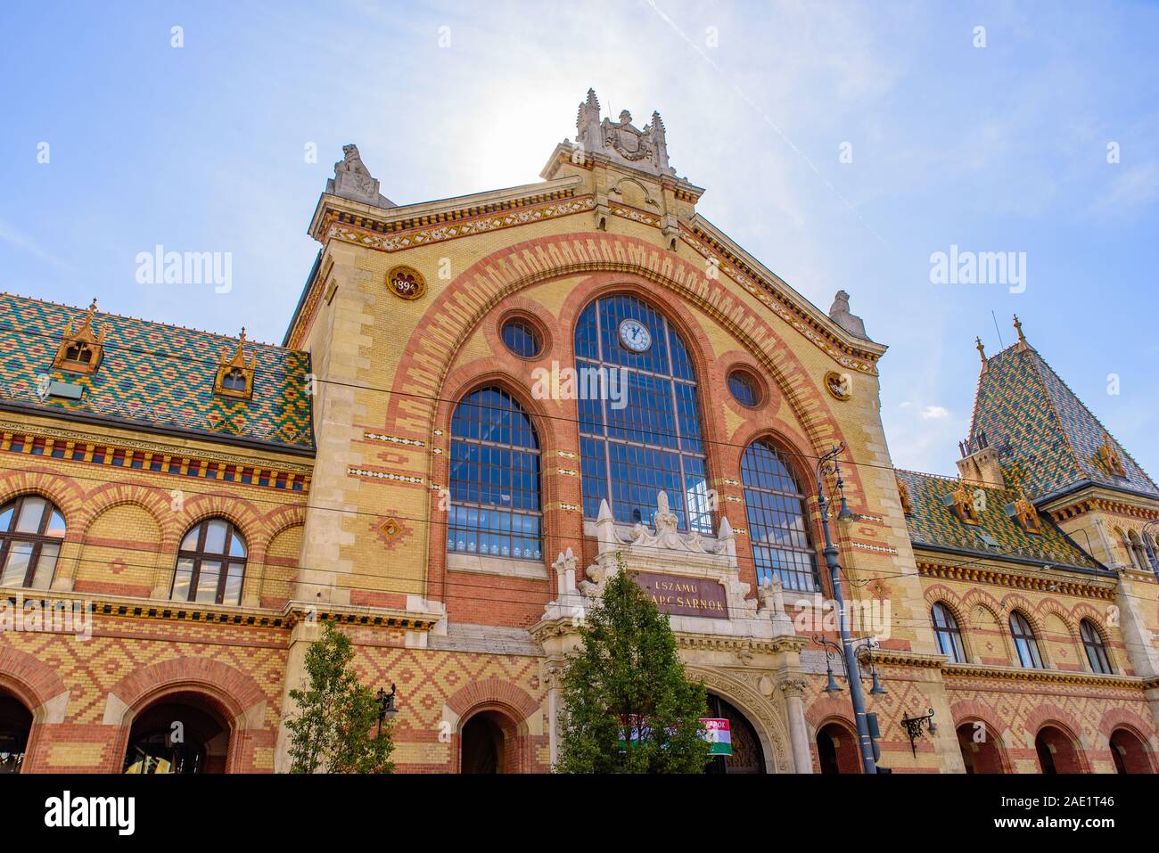 Marché Central Hall, le plus grand et le plus ancien marché couvert de Budapest, Hongrie Banque D'Images