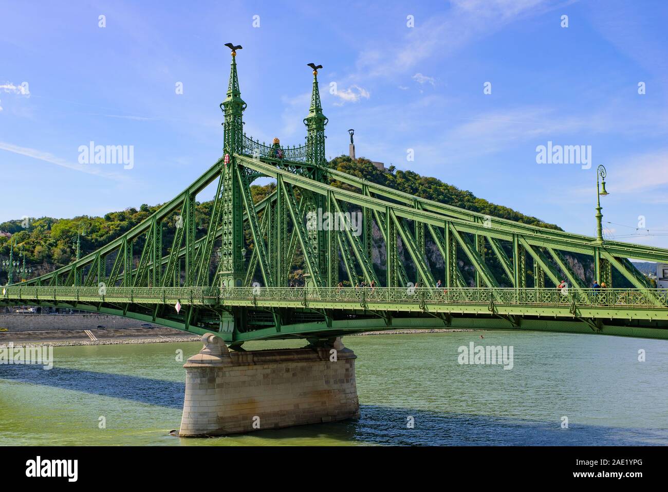 Pont de la liberté, un pont reliant Buda et Pest sur le Danube à Budapest, Hongrie Banque D'Images