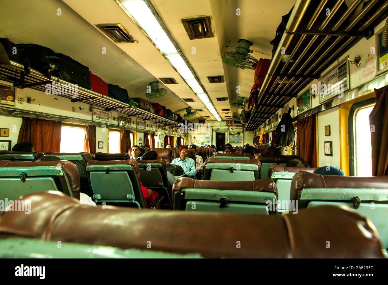 Voiture Coach, président Konkan Railway, Maharashtra, Inde, Asie Banque D'Images