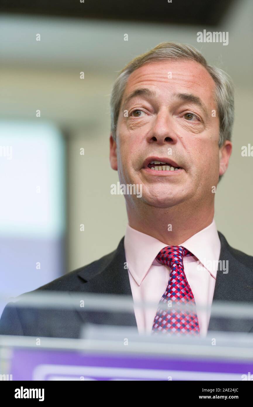 Parti pour l'indépendance du Royaume-Uni (UKIP) Leader Nigel Farage donnant sa dernière conférence de presse avant le référendum britannique de l'UE, qui aura lieu le 23 juin Banque D'Images