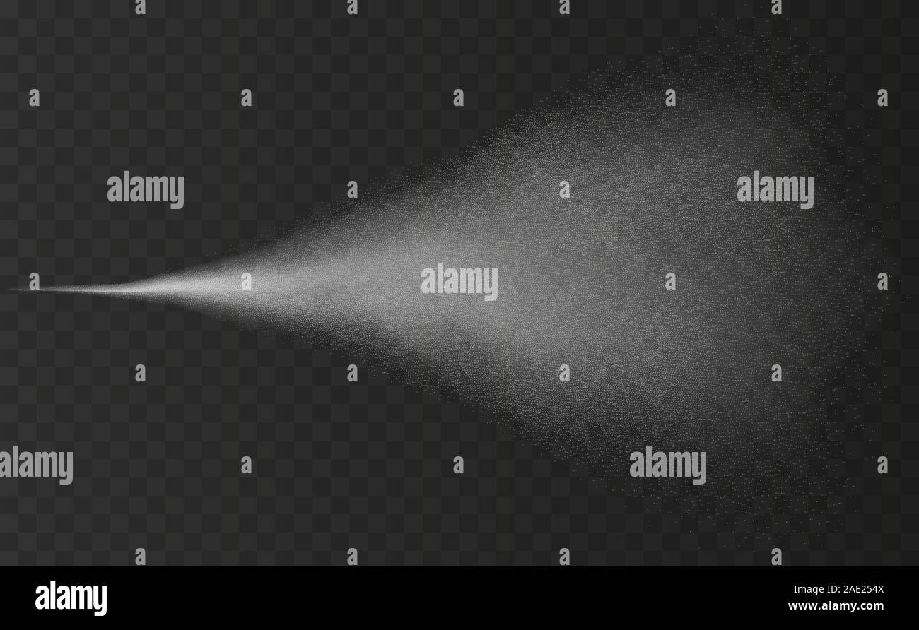 Pulvériser de l'eau réaliste effet isolé sur fond transparent. Illustration de Vecteur
