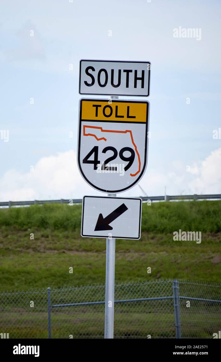 Pour signer sur la rampe pour 419 route à péage du sud en Floride usa Banque D'Images