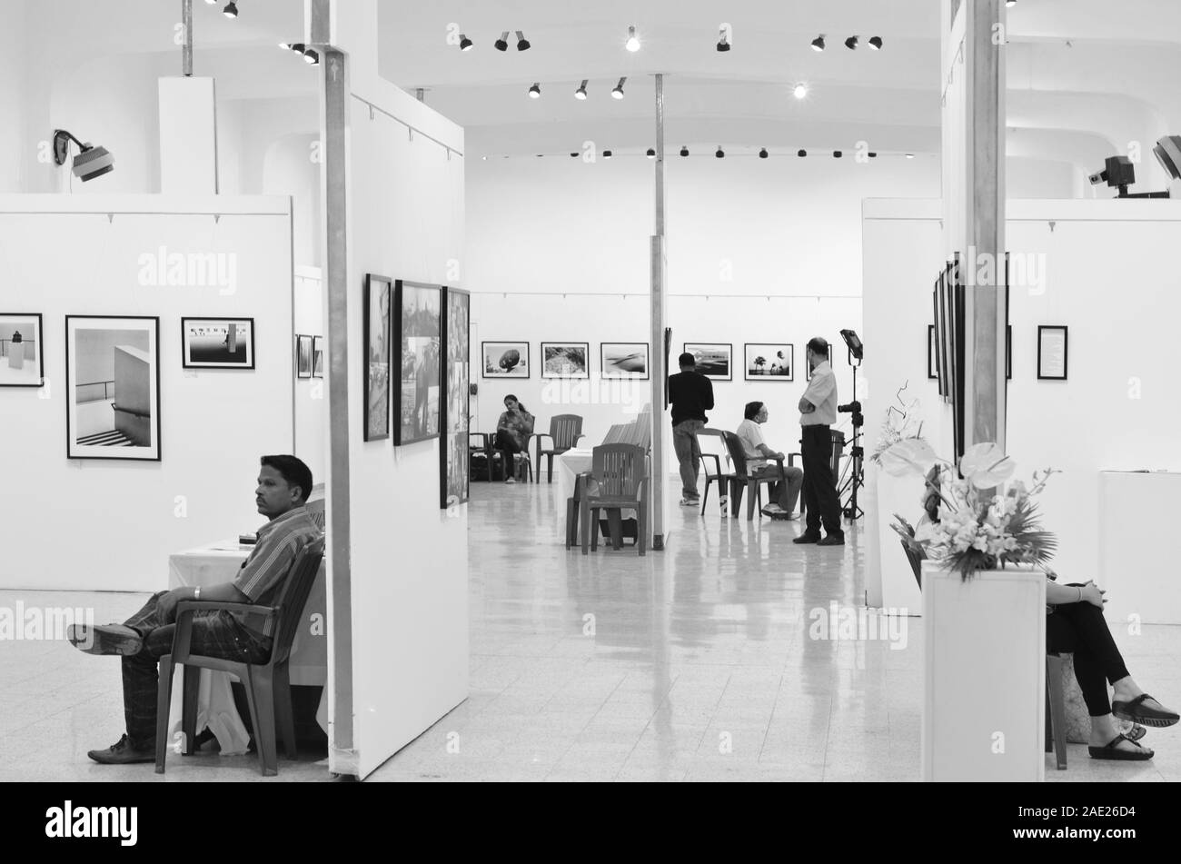 Mumbai, Maharashtra, Inde, 2015, galerie d'art, exposition de photographies, exposition de photographies, Jehangir Art Gallery, Banque D'Images