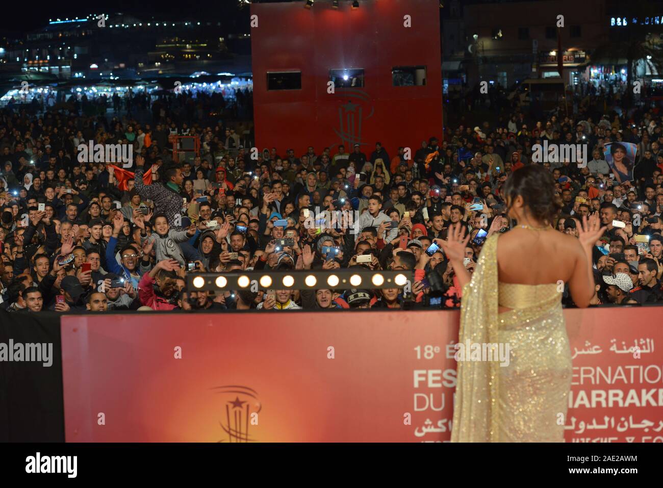 Marrakech. 6e déc, 2019. L'actrice Priyanka Chopra assiste à la 18e Festival International du Film de Marrakech à Marrakech, Maroc, 5 décembre 2019. Source : Xinhua/Alamy Live News Banque D'Images