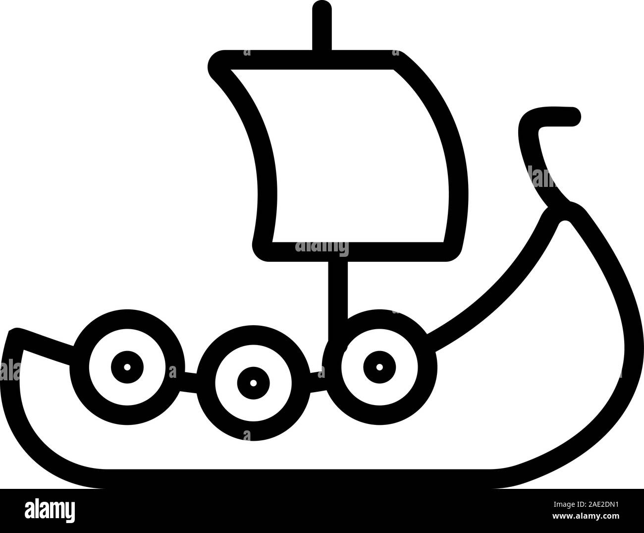 Bateau Viking vecteur icône. Illustration symbole contour isolé Illustration de Vecteur
