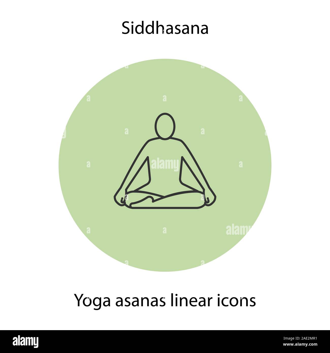 Siddhasana yoga position icône linéaire. Fine ligne illustration. Asana Yoga symbole de contour. Dessin vectoriel aperçu isolés Illustration de Vecteur