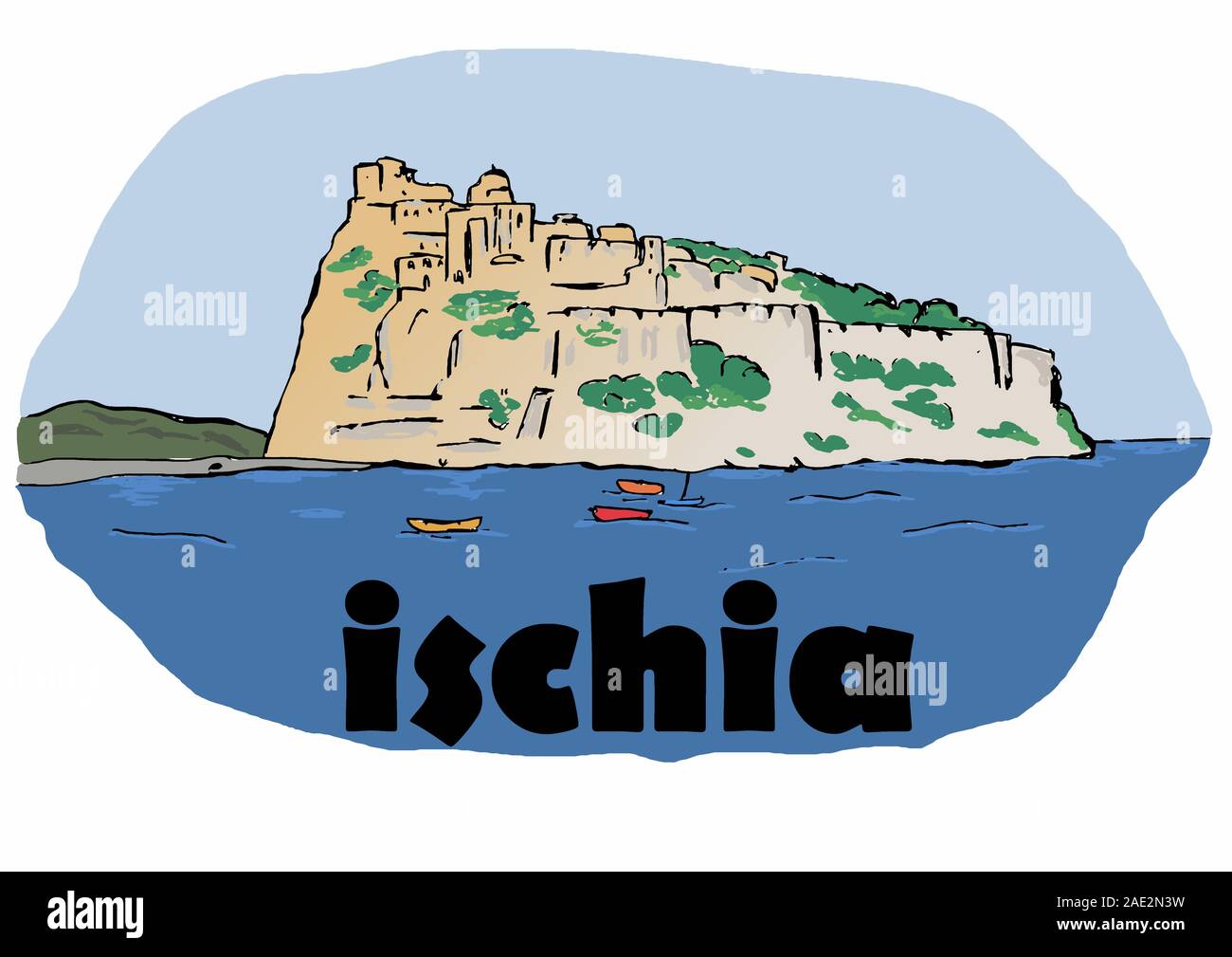 L'île d'Ischia en Italie Banque D'Images