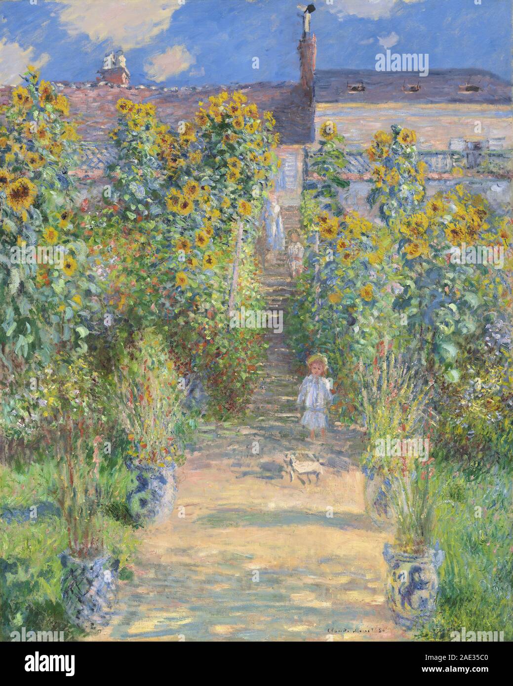 Le jardin de l'artiste à Vétheuil, Claude Monet date 1881l'artiste, le jardin de Vétheuil, 1881 Banque D'Images