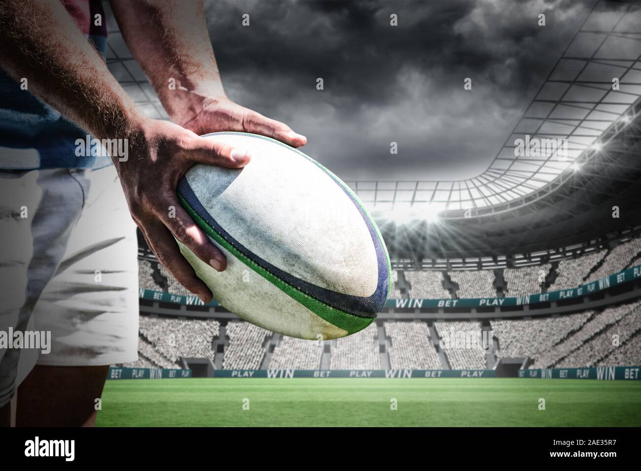Image composite de rugby player Banque D'Images