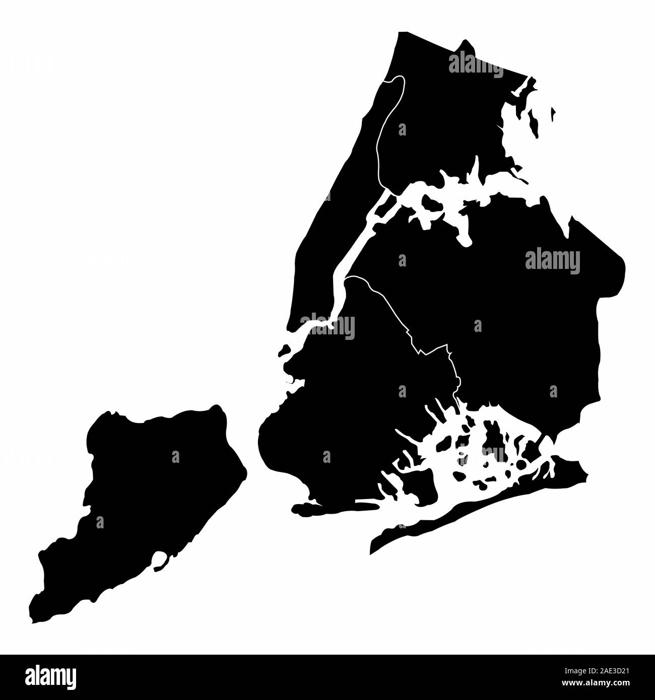 New York City carte silhouette Illustration de Vecteur