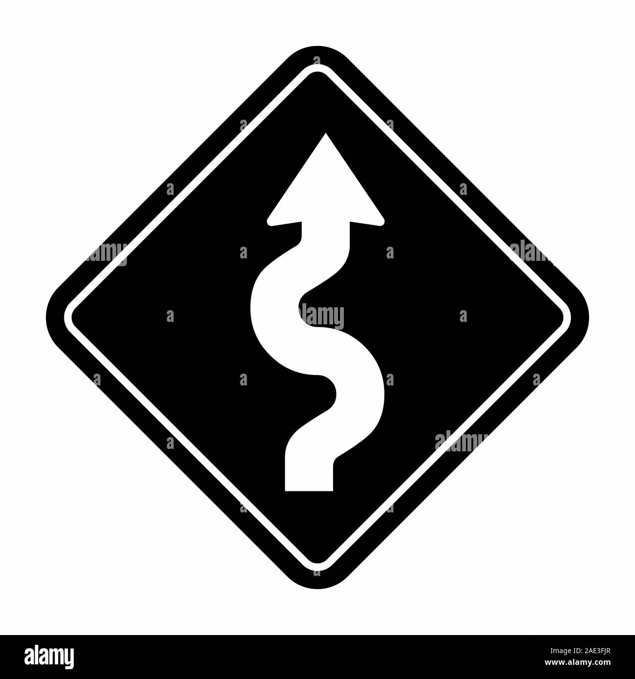 Winding road traffic sign Illustration de Vecteur