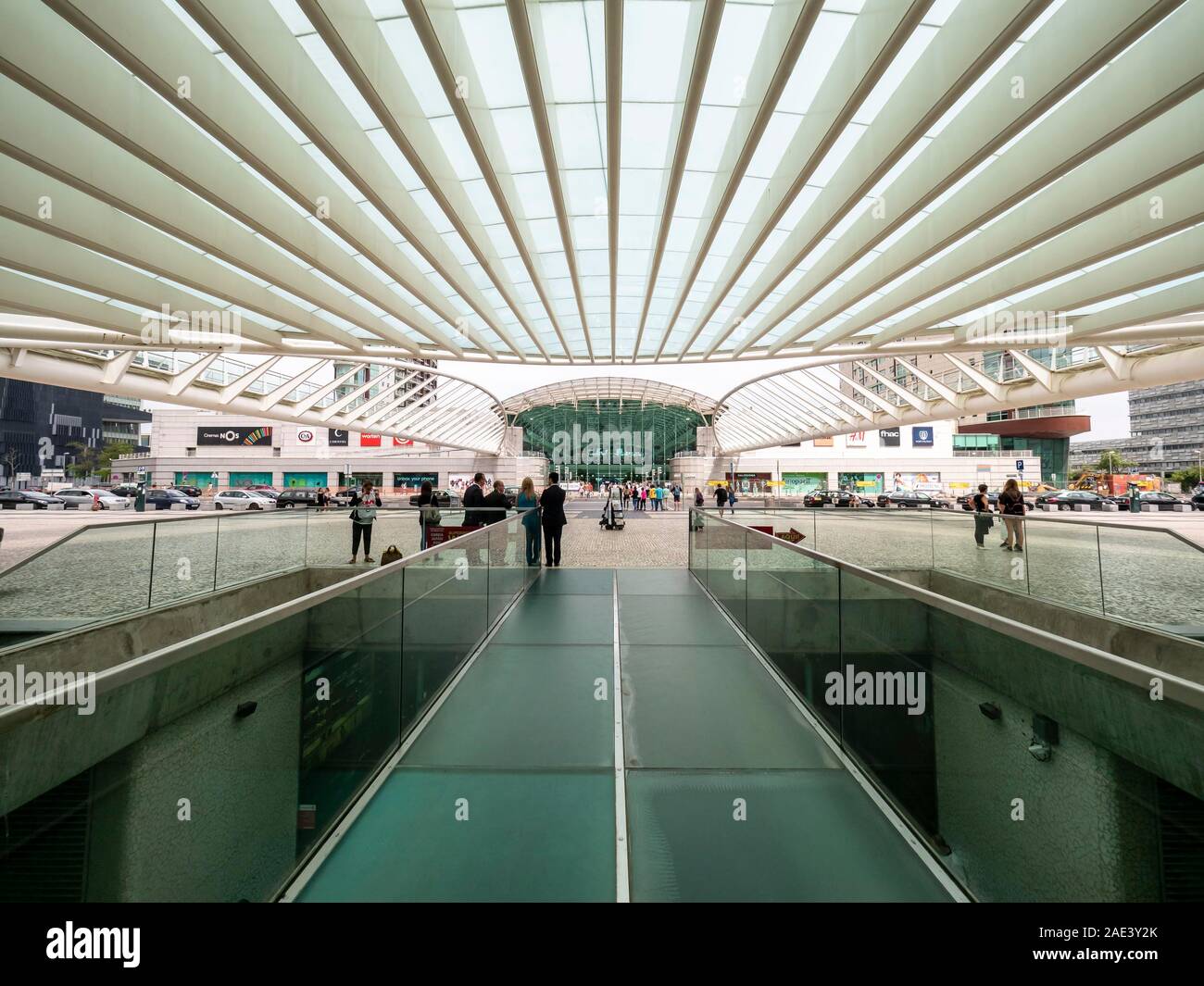 Gare la Gare do Oriente, architecte Santiago Calatrava, Lisbonne, Portugal Banque D'Images
