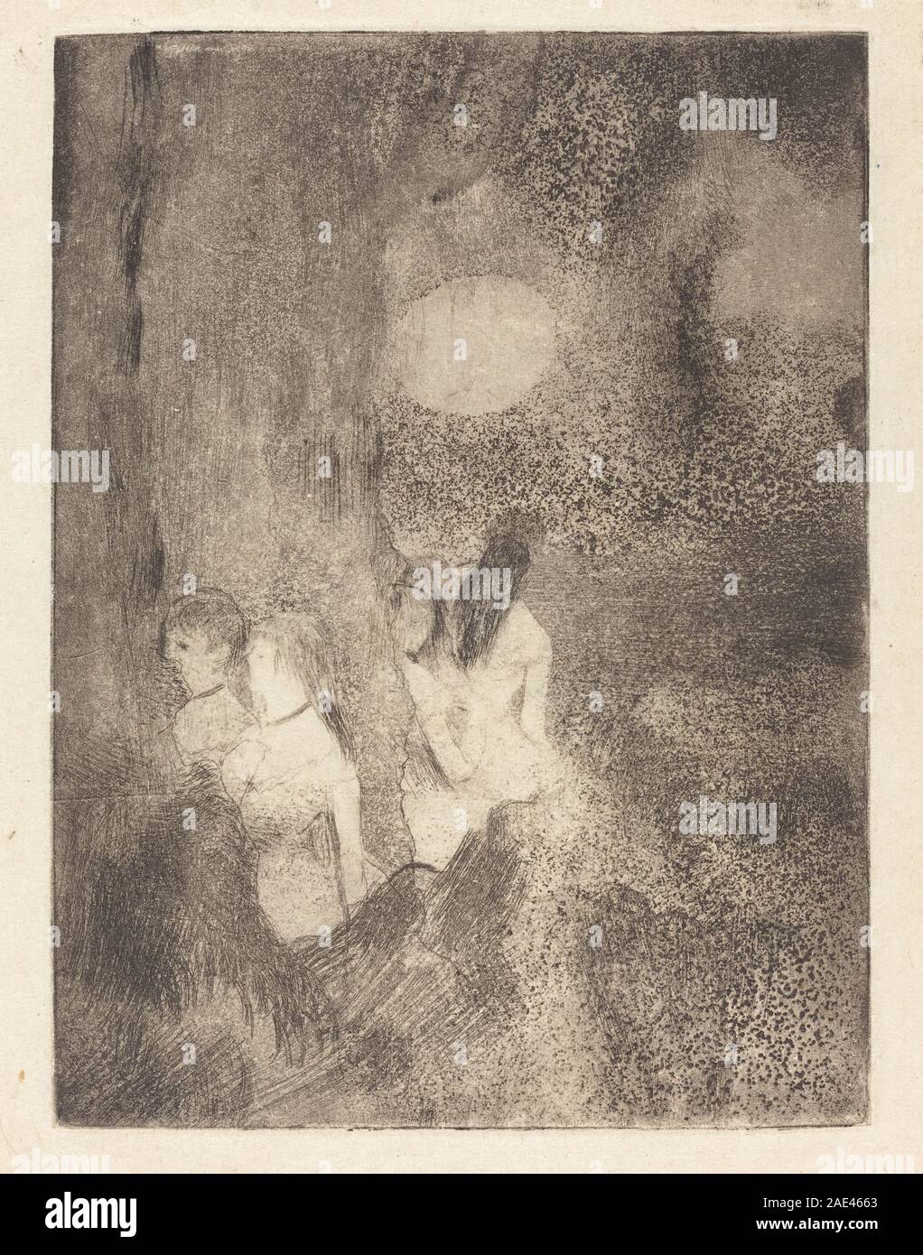 Danseurs dans les ailes (danseuses dans la coulisse) ; date circa 1877 Edgar Degas, danseurs dans les ailes (danseuses dans la coulisse), c 1877 Banque D'Images