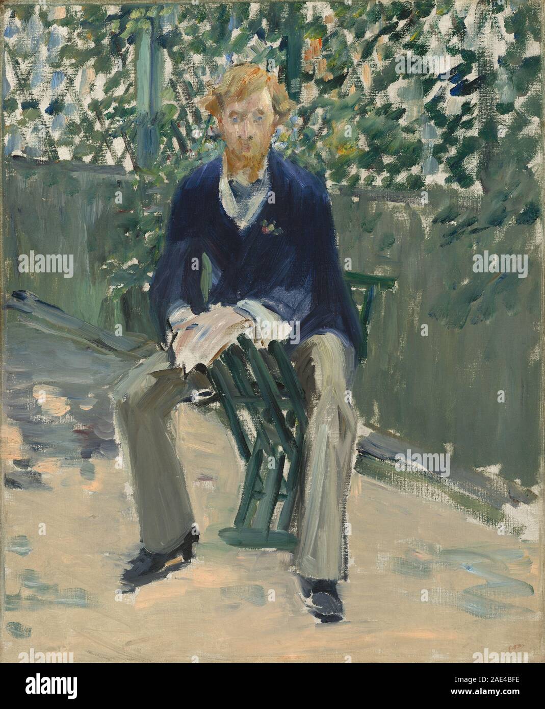 George Moore dans le jardin de l'artiste ; années 1879, Edouard Manet date George Moore dans le jardin de l'artiste, c 1879 Banque D'Images