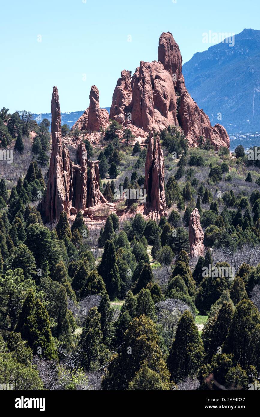 Le Jardin des Dieux - paysage Colorado Springs, États-Unis Banque D'Images
